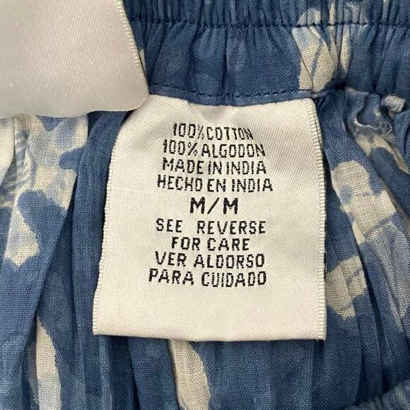 Phool Maxi Skirt Size Medium 100% Cotton Long Flowy Skirt Blue Floral Print - Picture 4 of 8